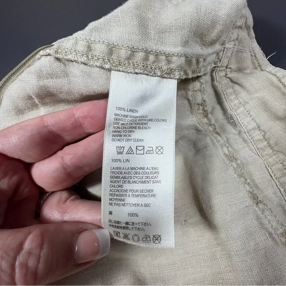 Tommy Bahama 100% Linen Khaki Shorts Size 6 | Leigh Fit Low Rise - Picture 11 of 12